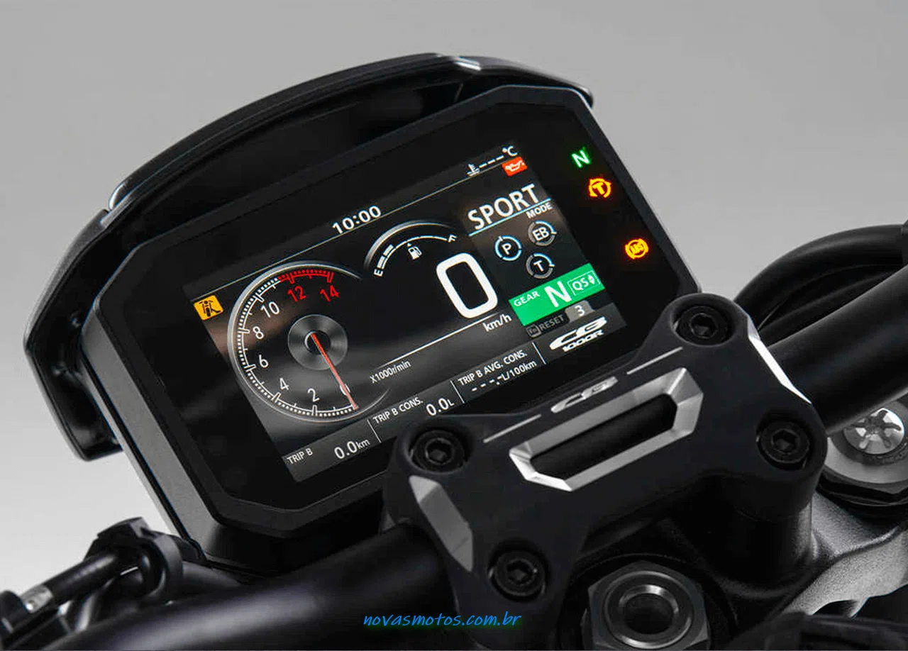 painel-cb-1000r-black-edition Conheça a Honda CB 1000R 2024: Ficha Técnica, Motor, Design e Preço!